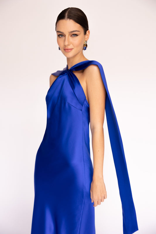 Twist Scarf Drape Maxi Dress