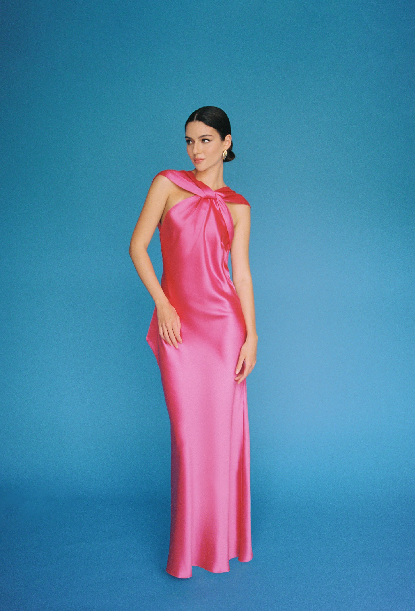 Twist Scarf Drape Maxi Dress