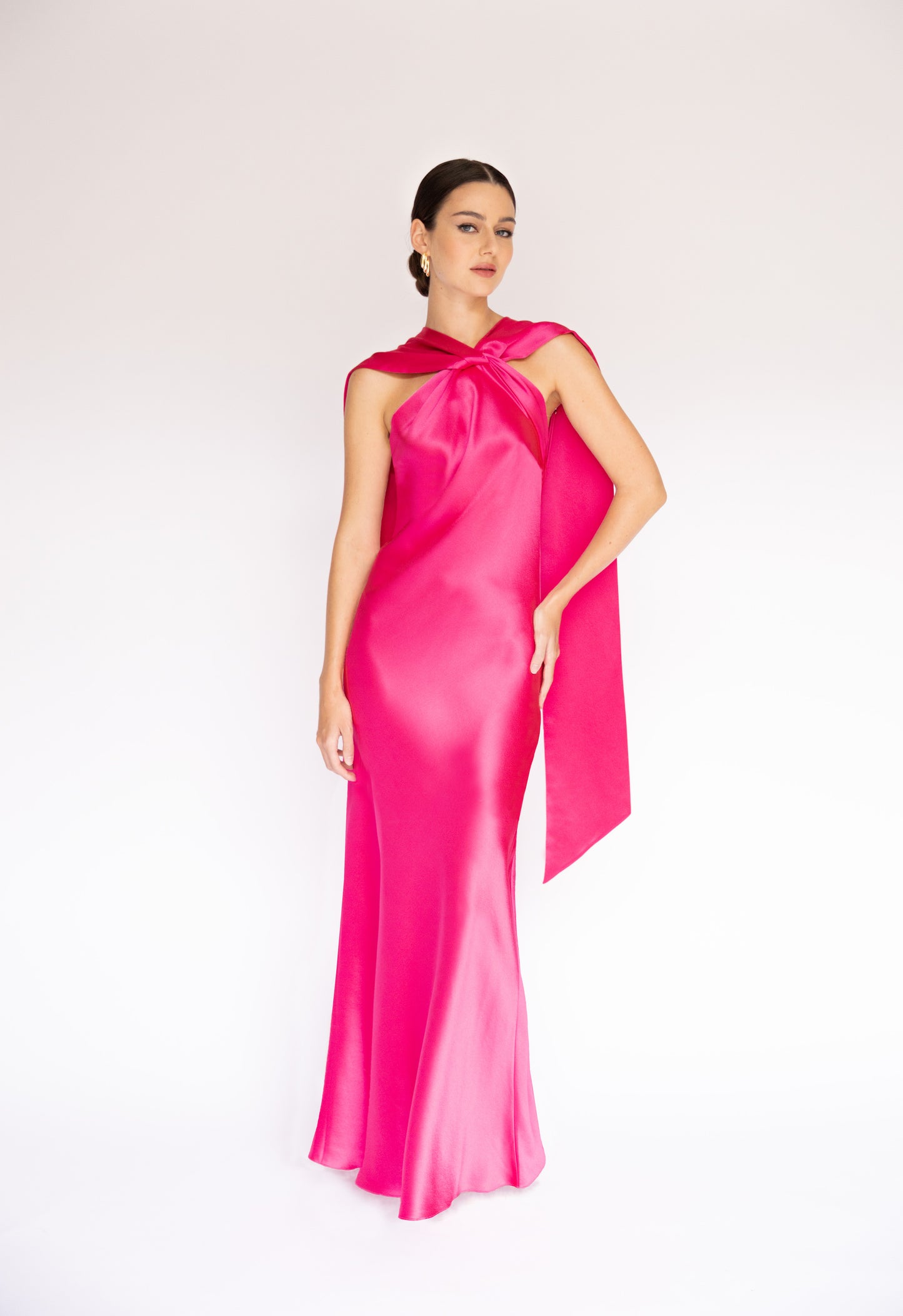 Twist Scarf Drape Maxi Dress