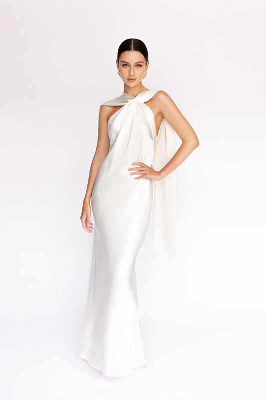 Twist Scarf Drape Maxi Dress