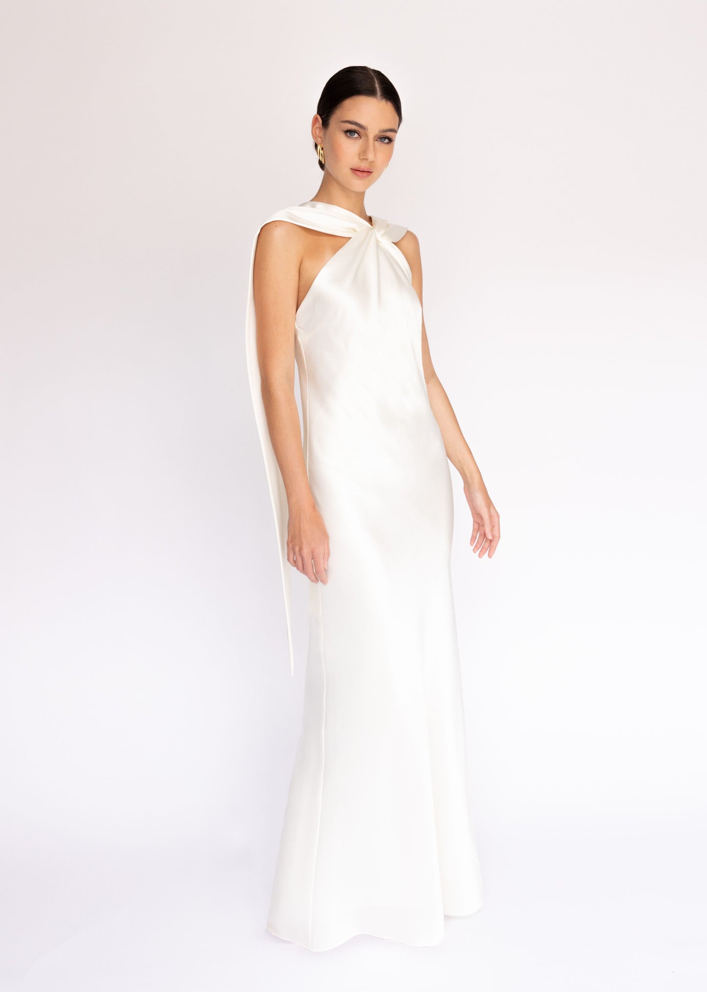 Twist Scarf Drape Maxi Dress