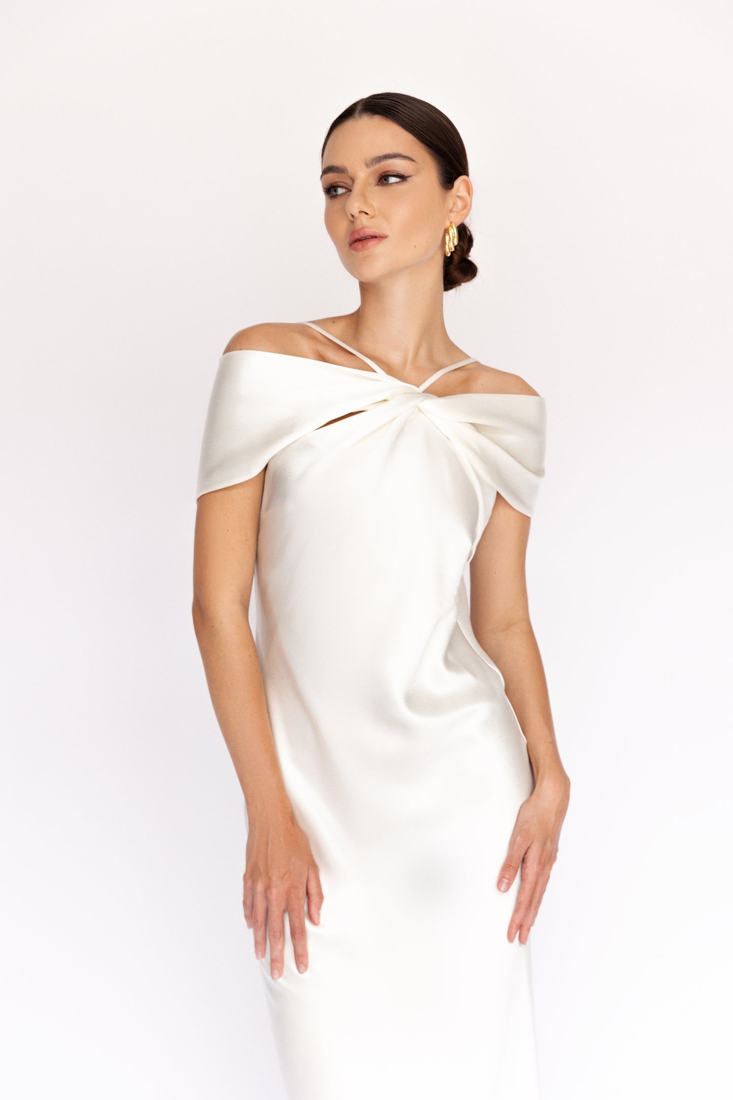 Twist Scarf Drape Maxi Dress
