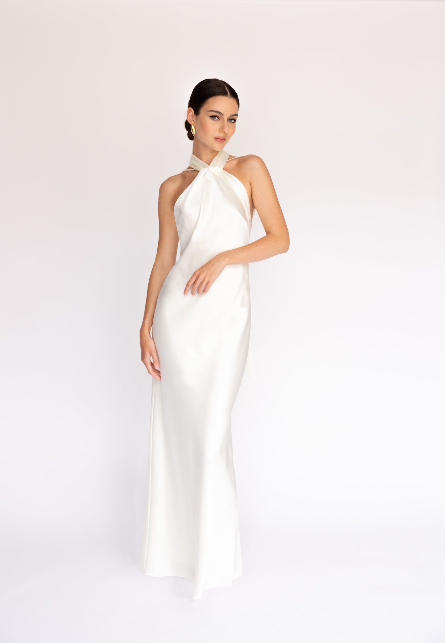 Twist Scarf Drape Maxi Dress