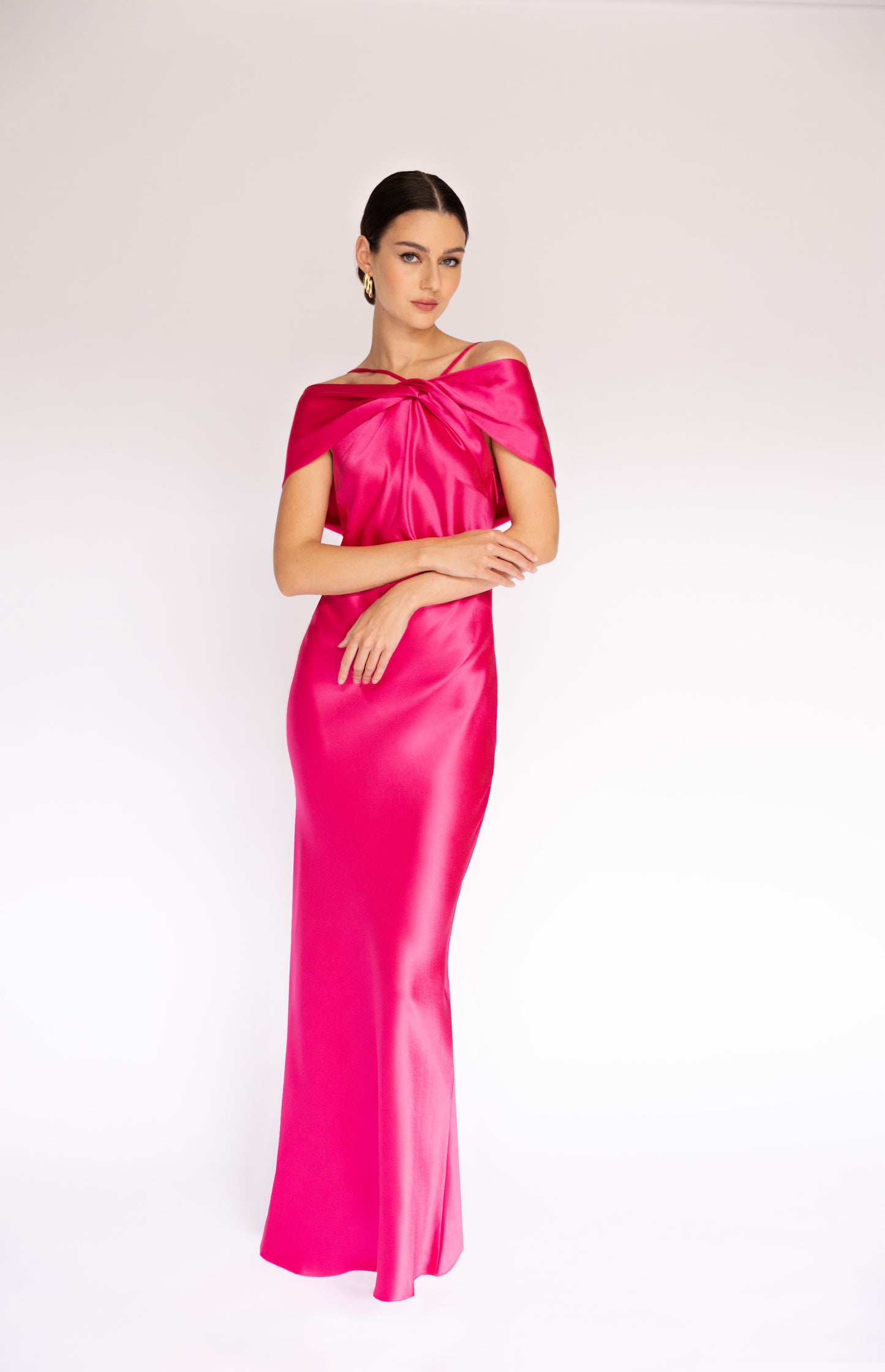 Twist Scarf Drape Maxi Dress