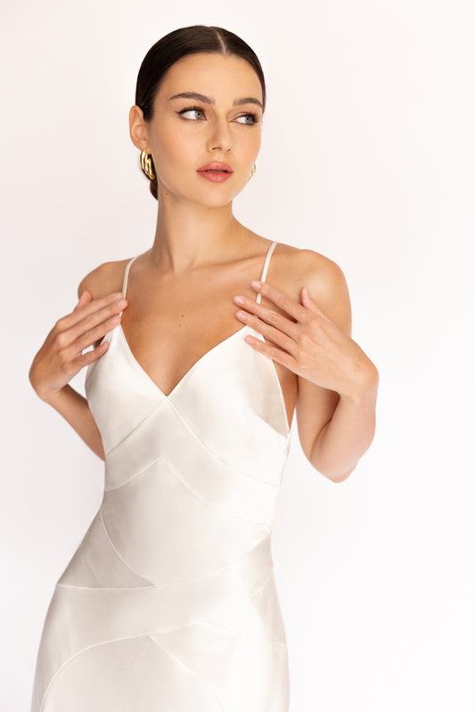 Geometric Seam Maxi Dress