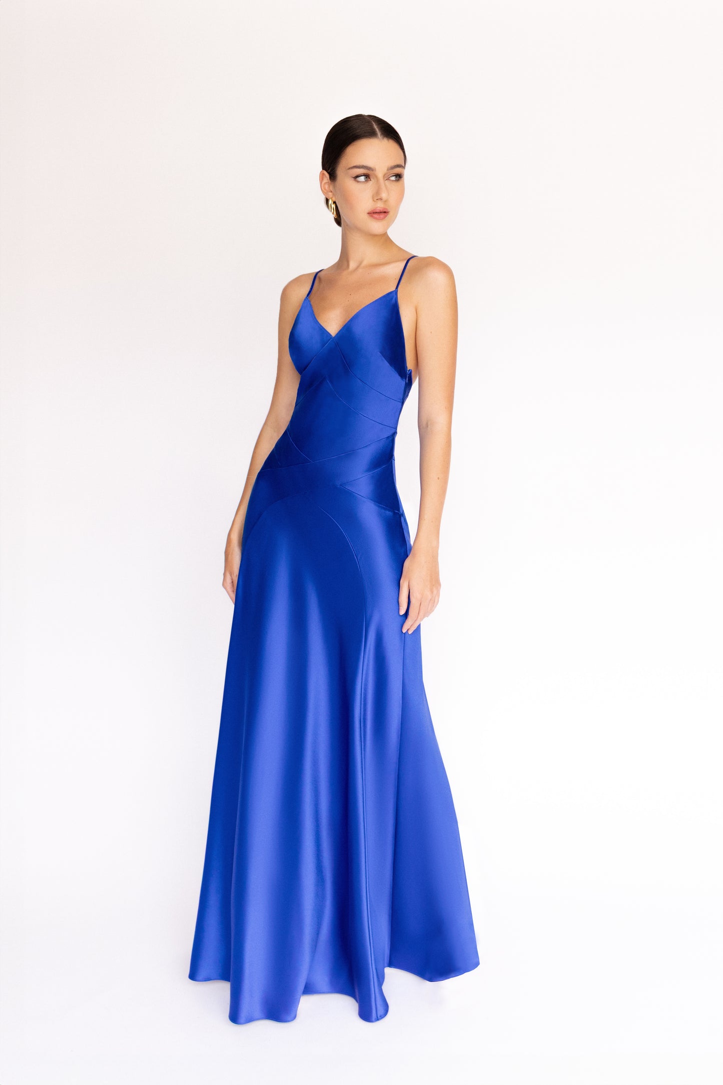 Geometric Seam Maxi Dress
