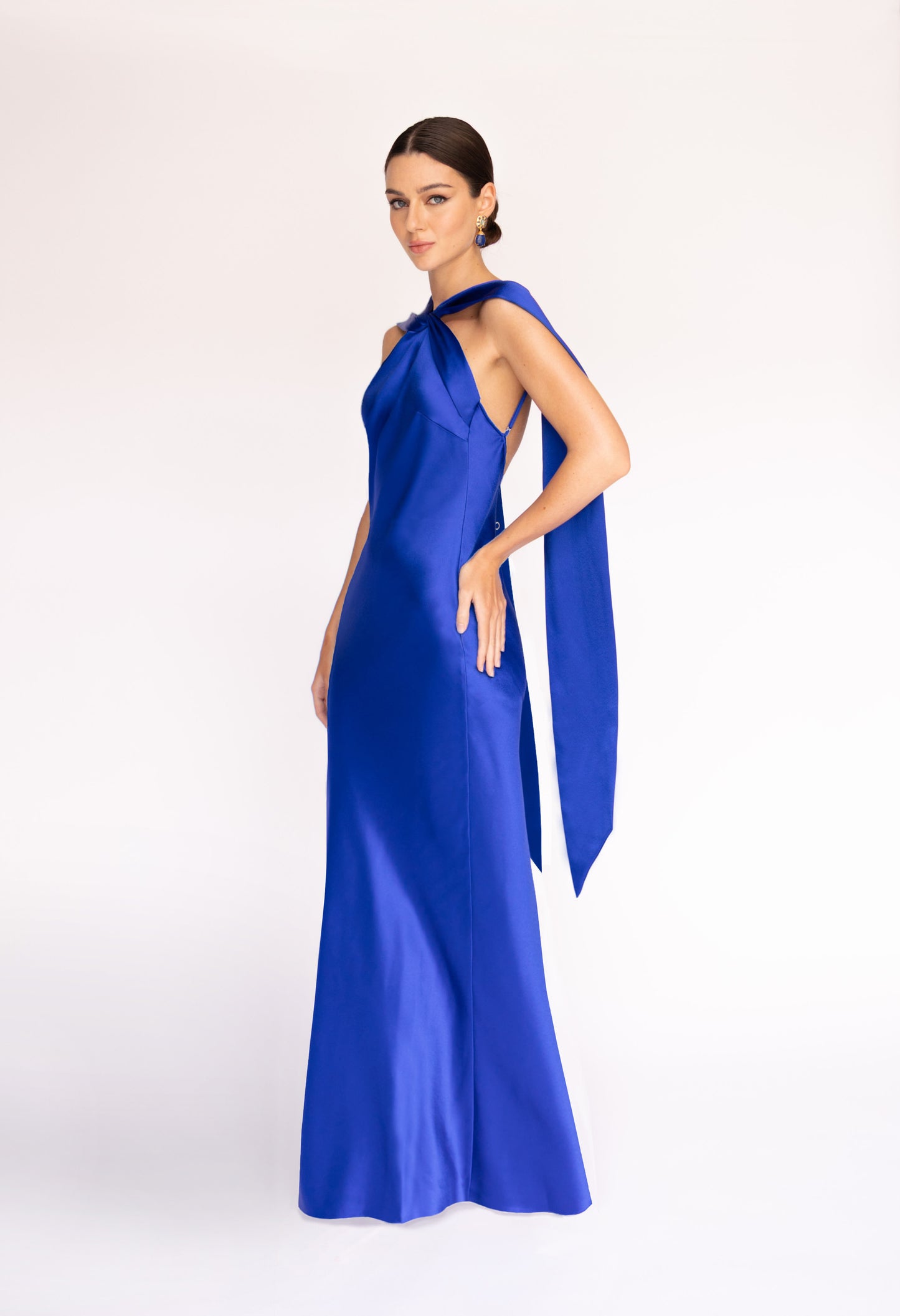 Twist Scarf Drape Maxi Dress
