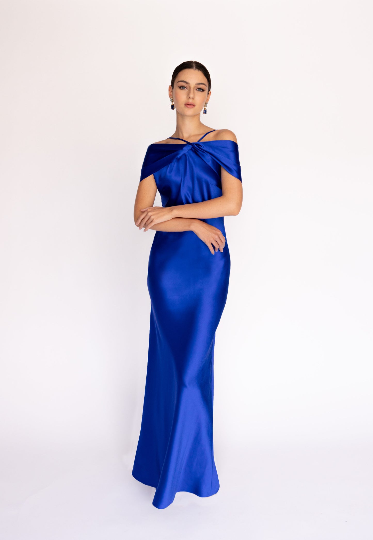 Twist Scarf Drape Maxi Dress