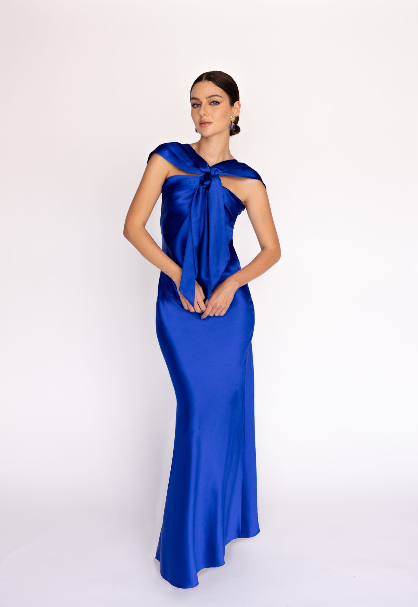 Twist Scarf Drape Maxi Dress
