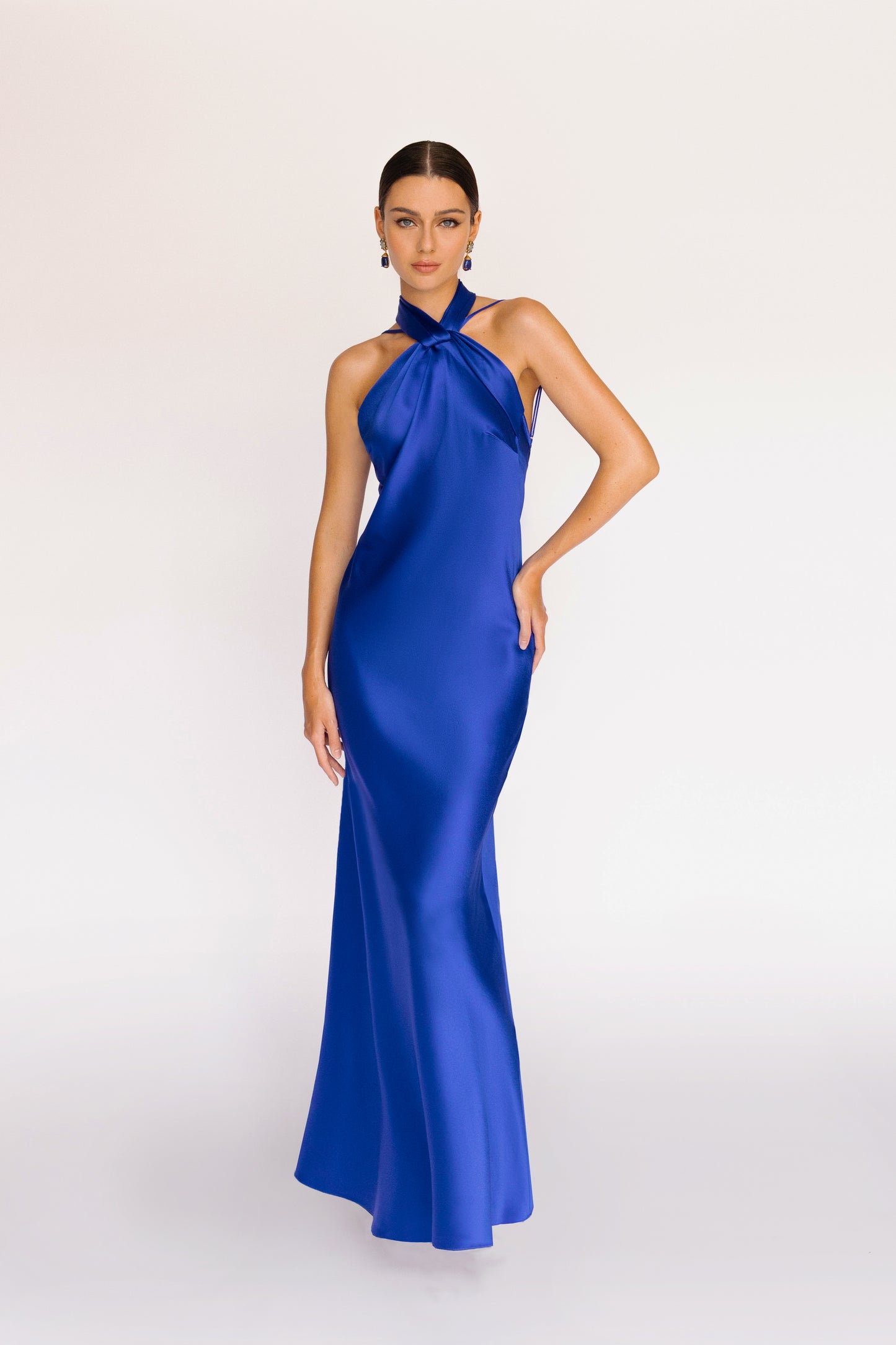 Twist Scarf Drape Maxi Dress