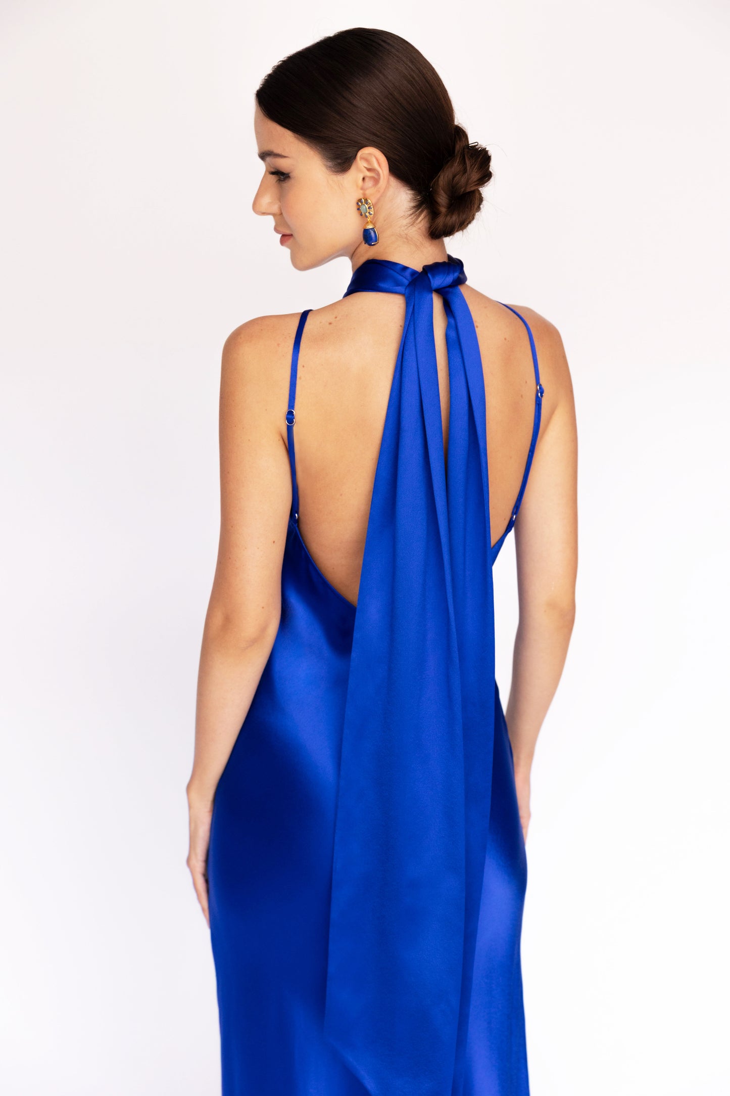 Twist Scarf Drape Maxi Dress