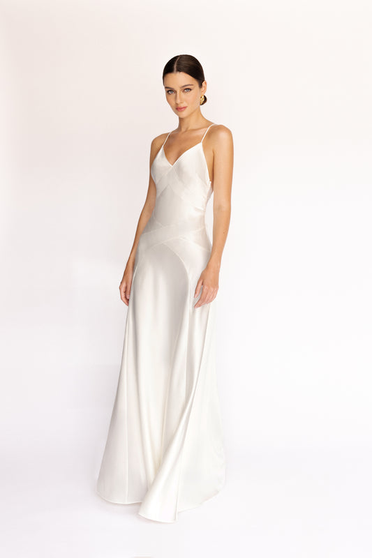 Geometric Seam Maxi Dress