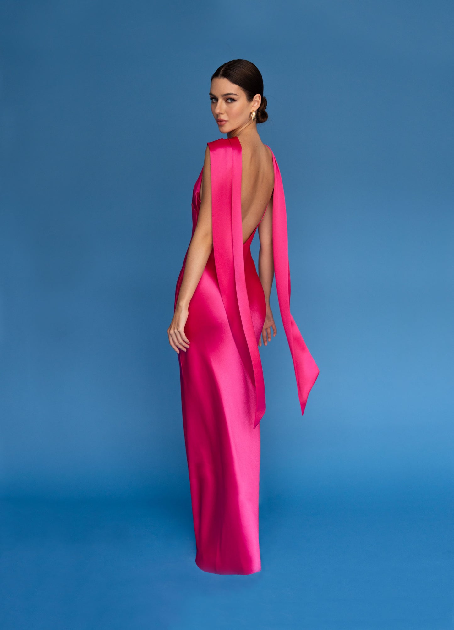 Twist Scarf Drape Maxi Dress